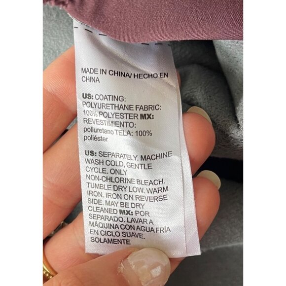 Chico’s Wide Leg Faux Leather Pants Size XL Crop Ankle Burgundy Preppy Mob Wife - Picture 8 of 9